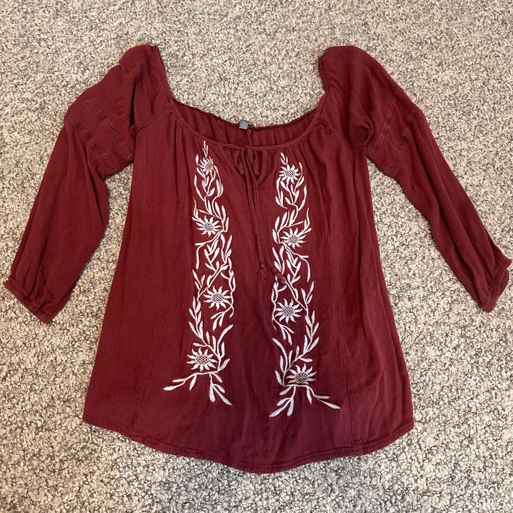 Charlotte Russe fall colored rustic blouse